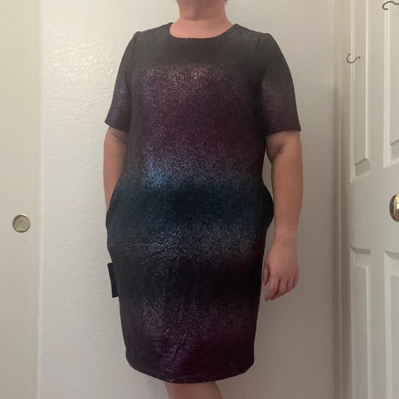NWT Lane Bryant Perfect Sleeve Ombre Tee Holiday Dress - size 14/16 - Picture 4 of 10